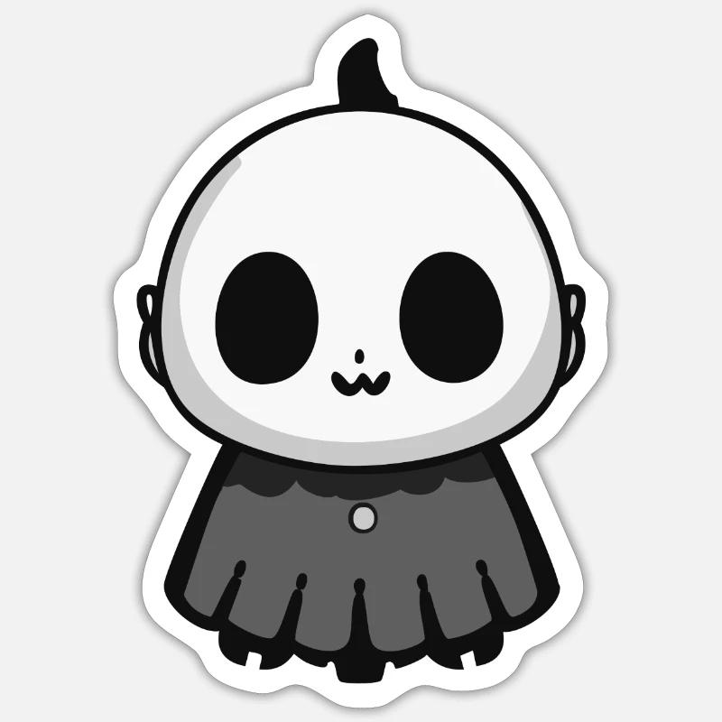Mysterious Ghost: Children's Ghost Design - Sticker size S (10 x 10 cm) - white matte
