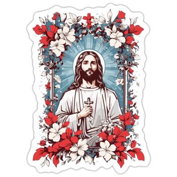 Jesus Christus - Sticker Größe S (10 x 10 cm) - Mattweiß - Vorne