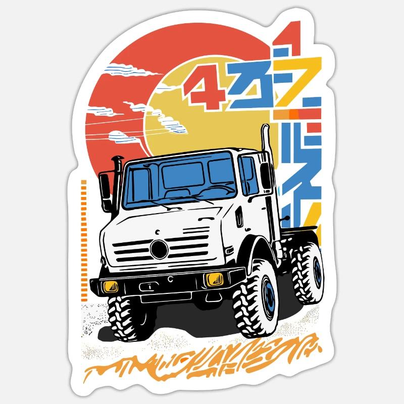 Unimog - Oldtimer - Offroad - Universal Power Implement Sticker size S (10 x 10 cm)