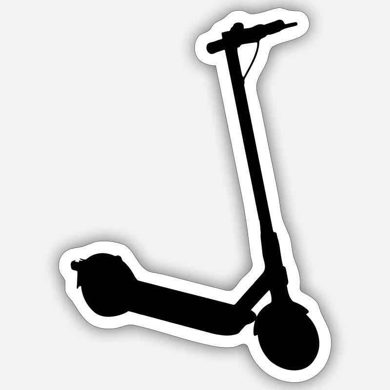 Silhouette de trottinette électrique - Sticker taille S (10 x 10 cm) - blanc mat