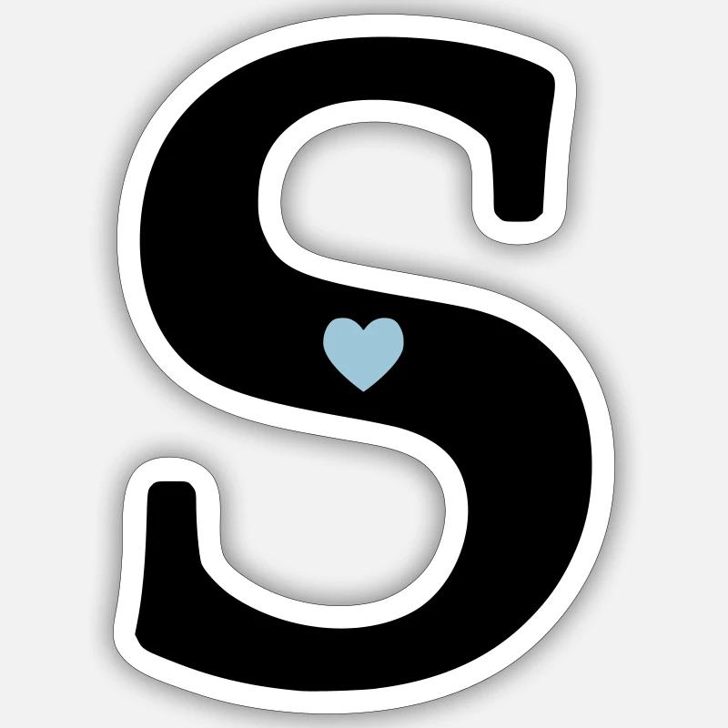 Buchstabe S Anfangsbuchstabe - Sticker Größe S (10 x 10 cm) - Mattweiß
