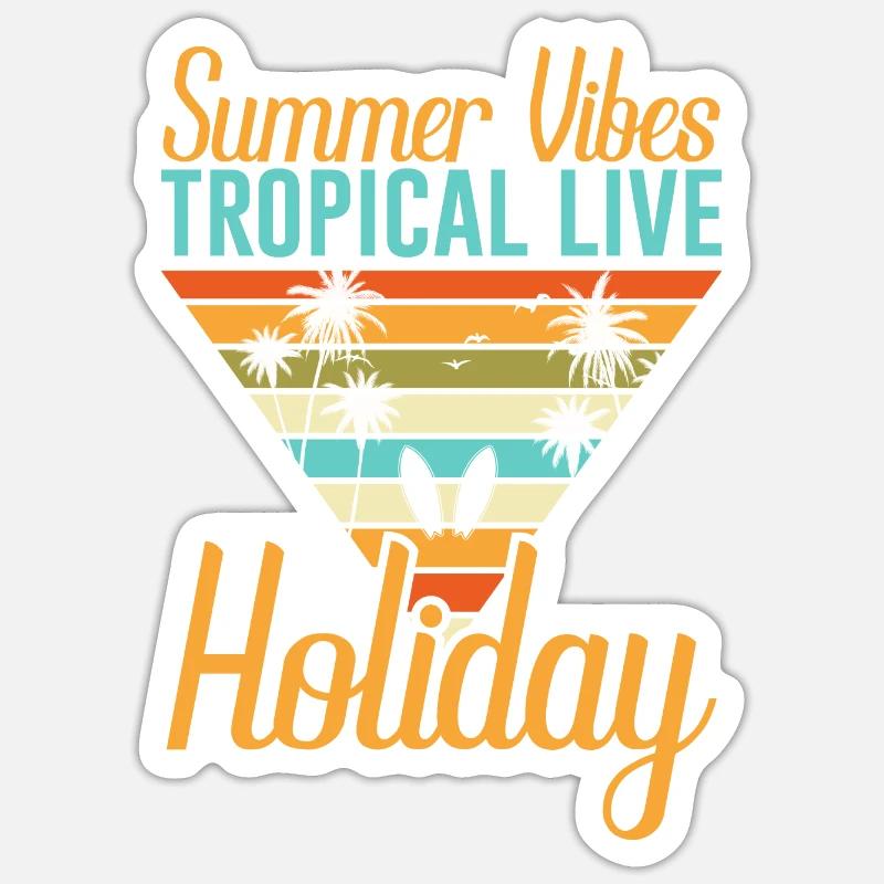 summer vibes Typography - Sticker Größe S (10 x 10 cm) - Mattweiß