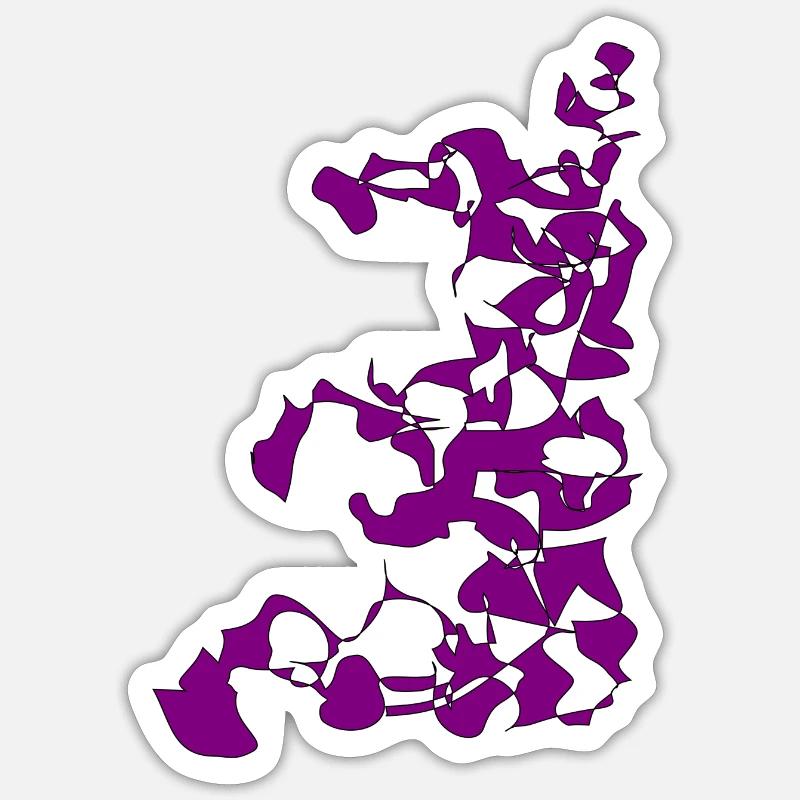 Abstrackt - Sticker Größe S (10 x 10 cm) - Mattweiß