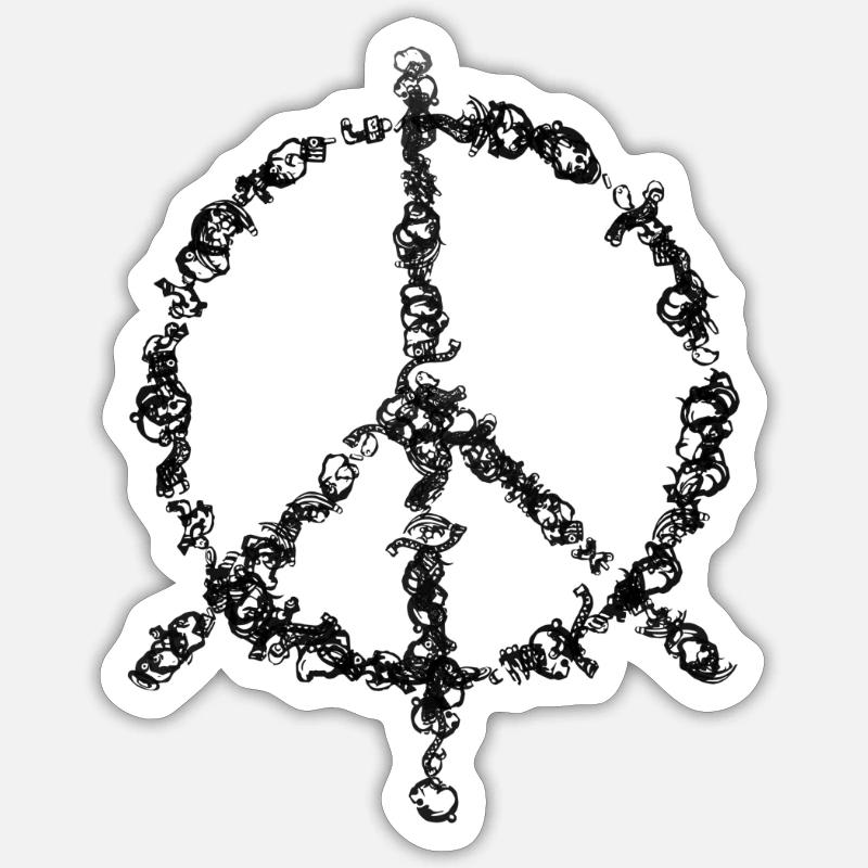 Peace - Sticker Größe S (10 x 10 cm) - Mattweiß