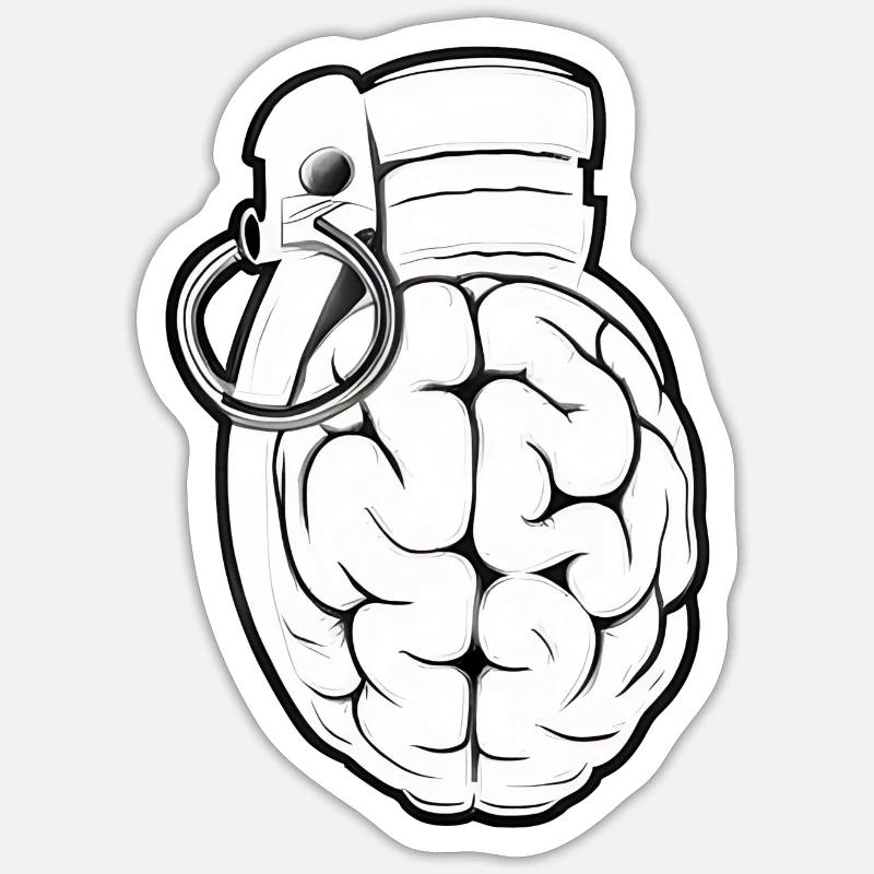 Brain Power Brain Storming Brain Storm - Sticker Größe S (10 x 10 cm) - Mattweiß