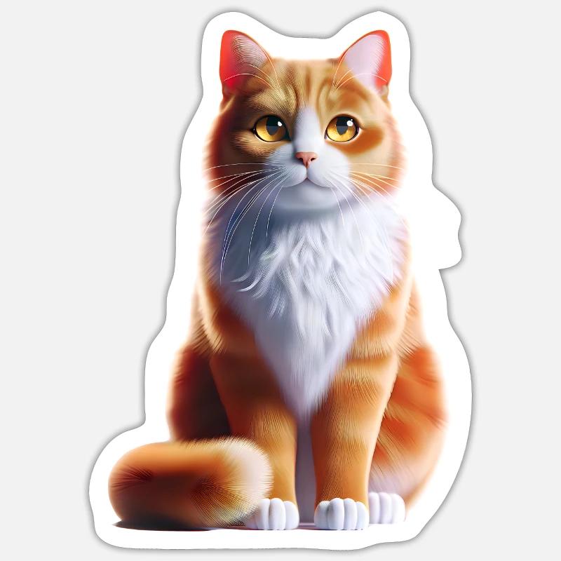 Conception de chaton mignon Sticker taille S (10 x 10 cm)