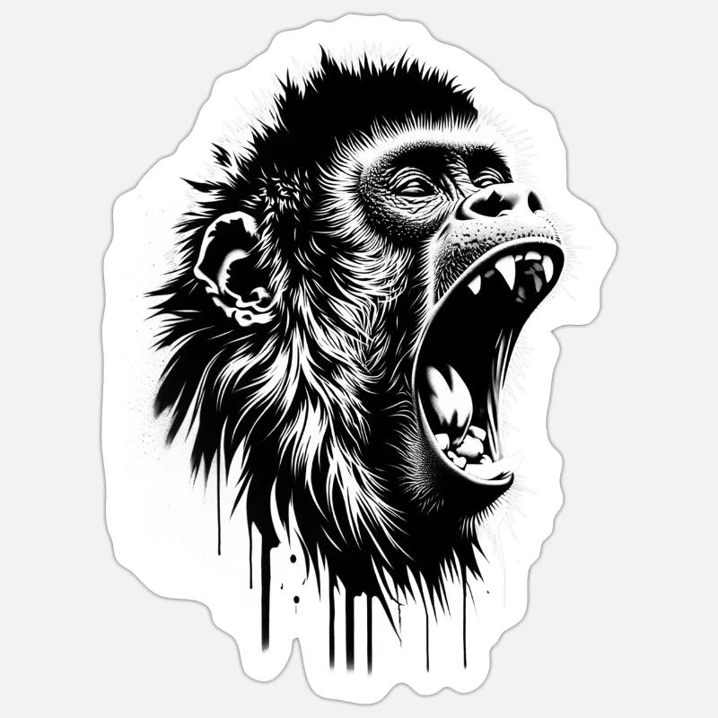 Sing and Danc Monkey - Sticker size S (10 x 10 cm) - white matte