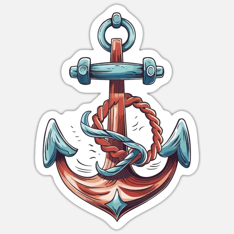 Schiff Anker für Shirts Hoodies oder Pullover Sticker Größe S (10 x 10 cm)