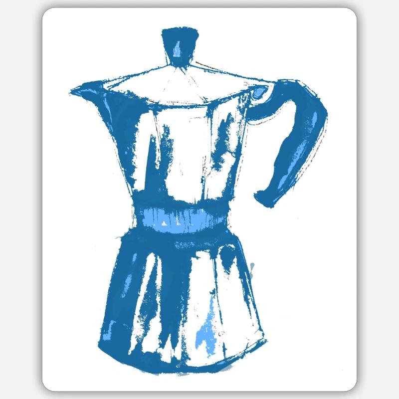 coffee maker - Sticker size S (10 x 10 cm) - white matte