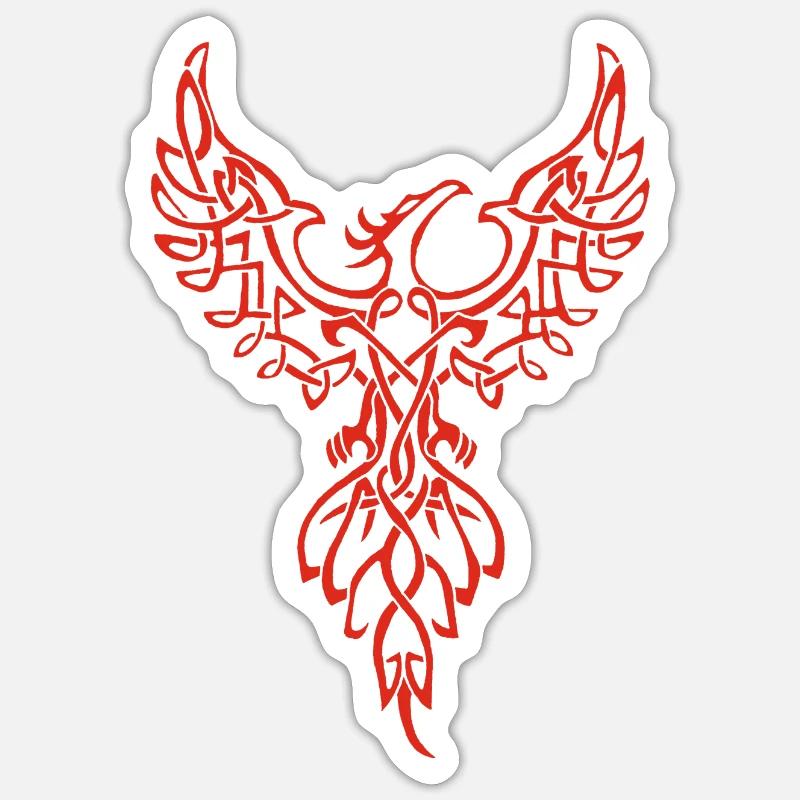 Red Phoenix Symbol - Sticker size S (10 x 10 cm) - white matte