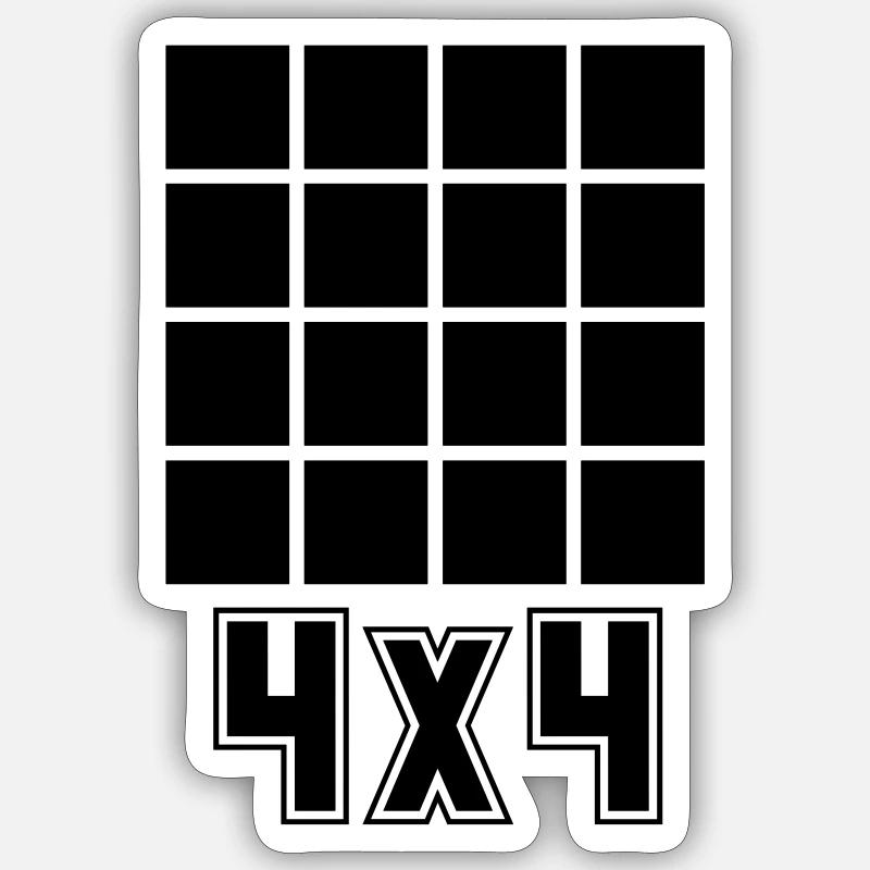 Cubes cubes 4x4 Sticker taille S (10 x 10 cm)