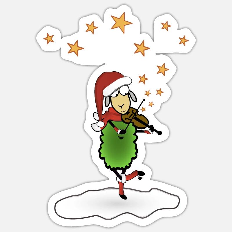 Musique folklorique de Noël - Sticker taille S (10 x 10 cm) - blanc mat