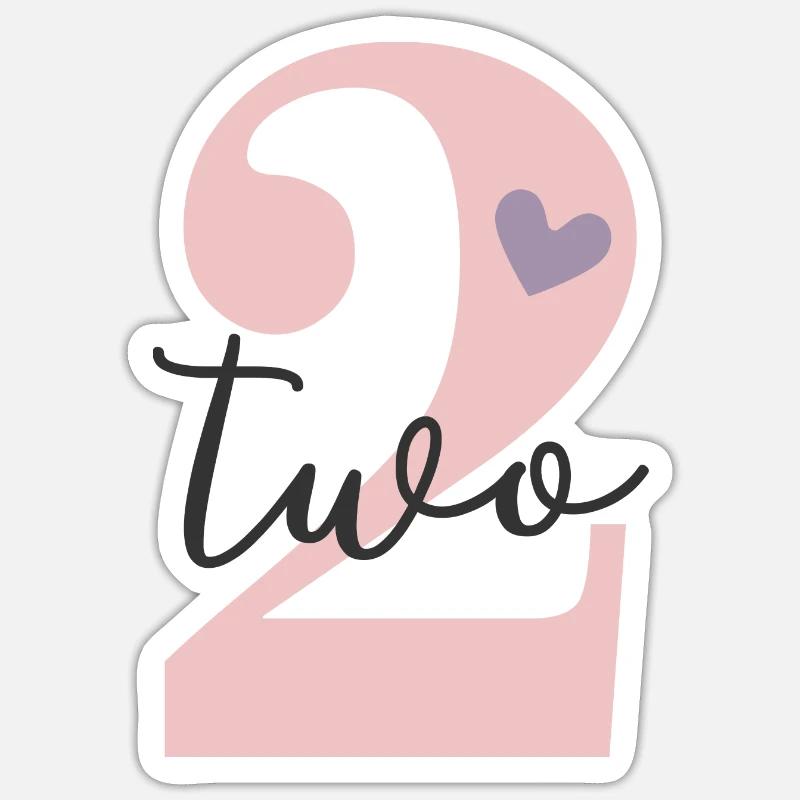 2nd Birthday Two Two - Sticker size S (10 x 10 cm) - white matte