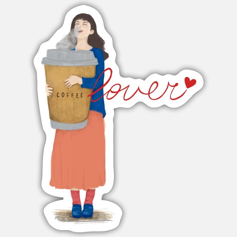 Cofee lover - Sticker size S (10 x 10 cm) - white matte