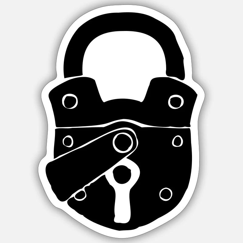 Cadenas ancien - Sticker taille S (10 x 10 cm) - blanc mat