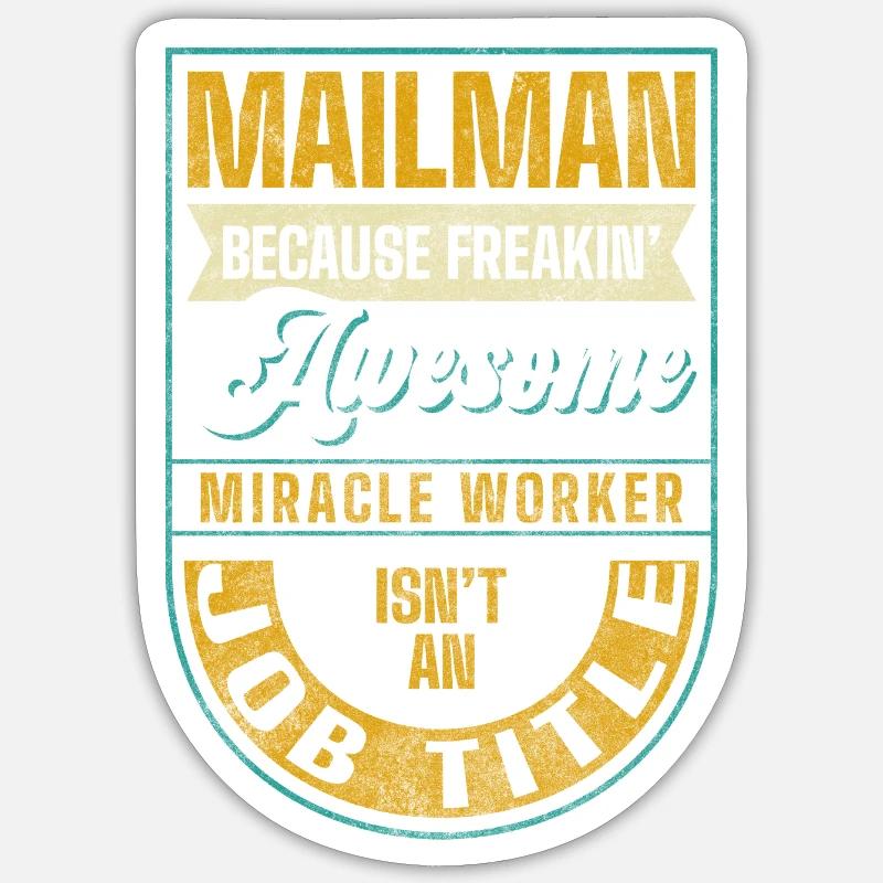 Postbote Briefe Arbeit - Sticker Größe S (10 x 10 cm) - Mattweiß