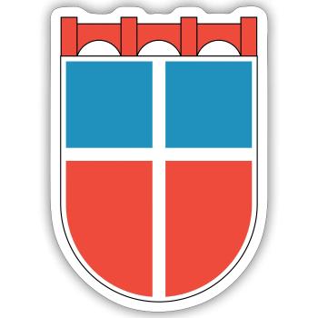 Wappen Saarland 1948 - Sticker Größe S (10 x 10 cm) - Mattweiß - Vorne