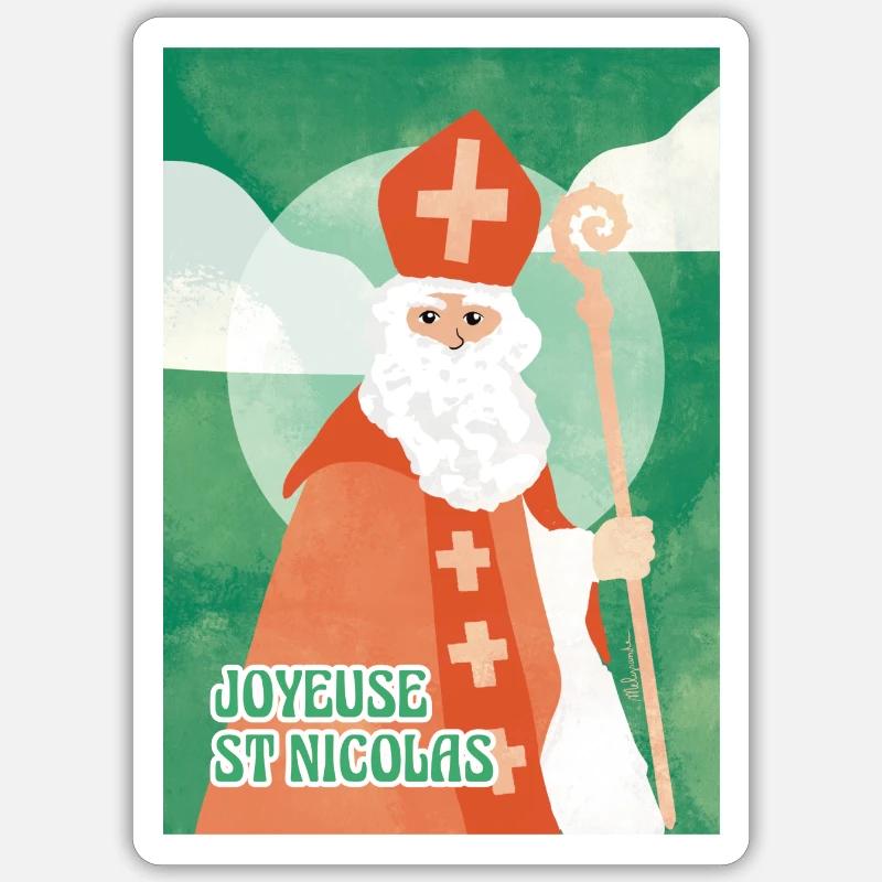 joyeuse st nicolas Sticker taille S (10 x 10 cm)