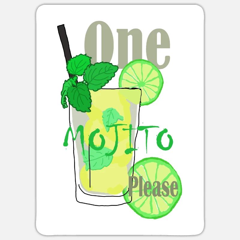 mojito please - Sticker size S (10 x 10 cm) - white matte