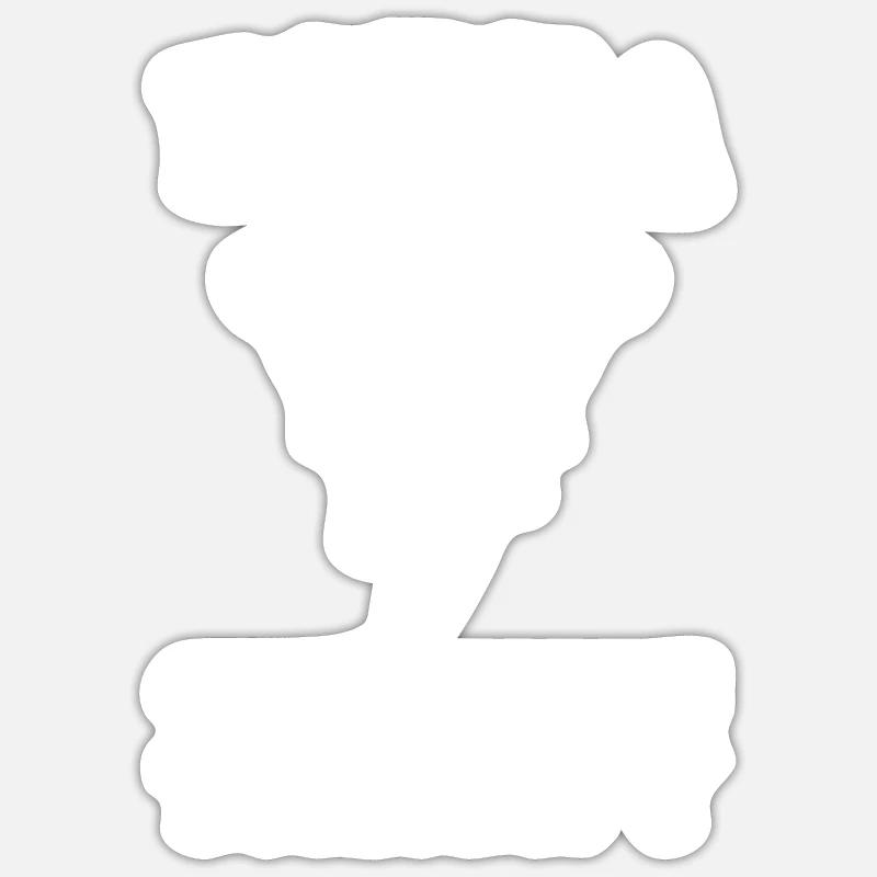 Pizza billiger als Therapie - Sticker Größe S (10 x 10 cm) - Mattweiß