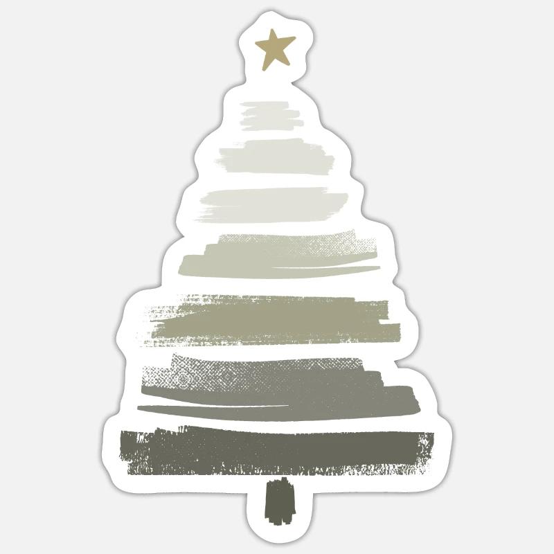 Arbre de Noël - Sticker taille S (10 x 10 cm) - blanc mat