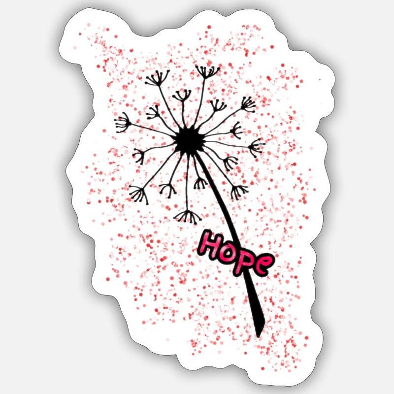 Pusteblume Hoffnung - Sticker Größe S (10 x 10 cm) - Mattweiß
