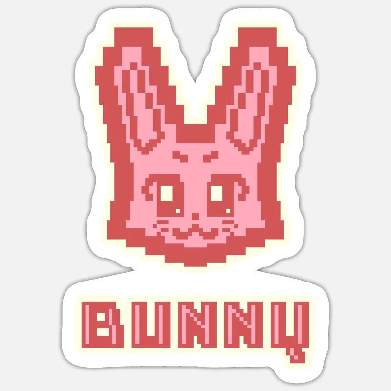 Pixelhase von KAD Sticker Größe S (10 x 10 cm)