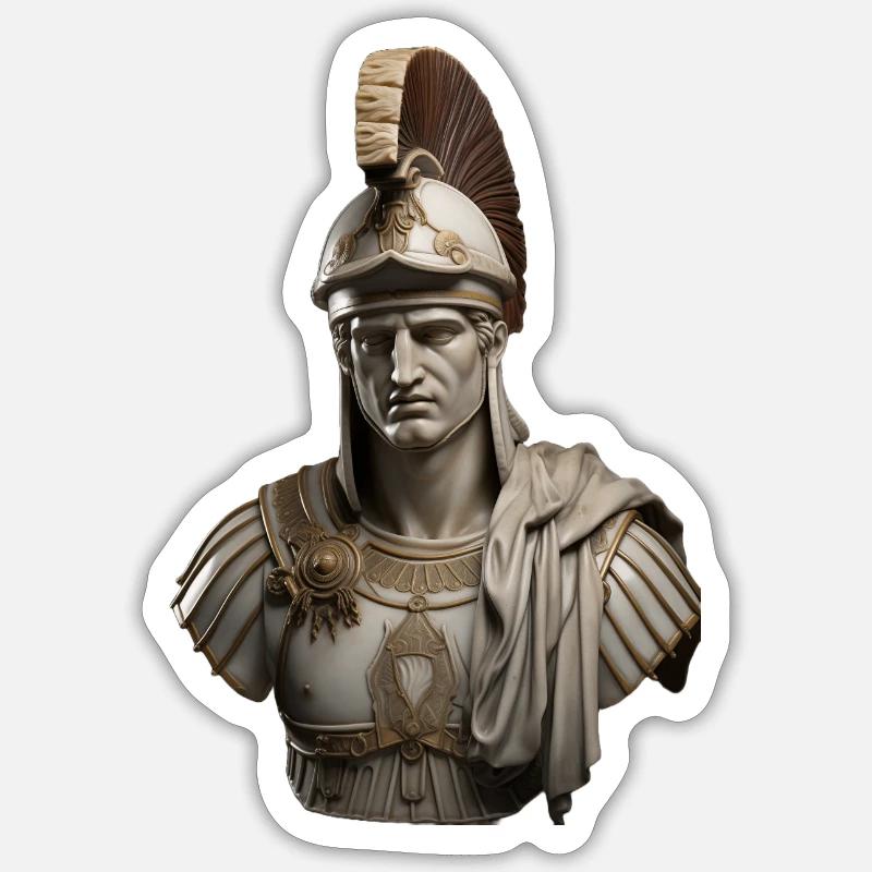 Centurion romain - Sticker taille S (10 x 10 cm) - blanc mat