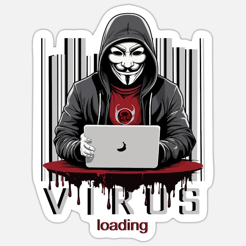 Anonymous Hacker - Sticker size S (10 x 10 cm) - white matte