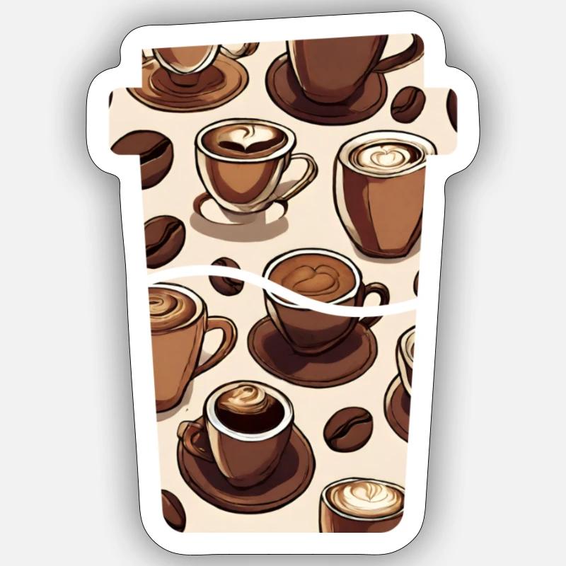 Coffee Magic Latte Art - Sticker size S (10 x 10 cm) - white matte