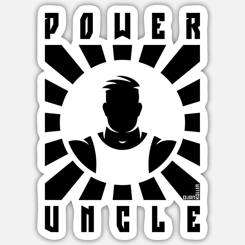 Power Uncle (Strahlen / Black) Sticker Größe S (10 x 10 cm)