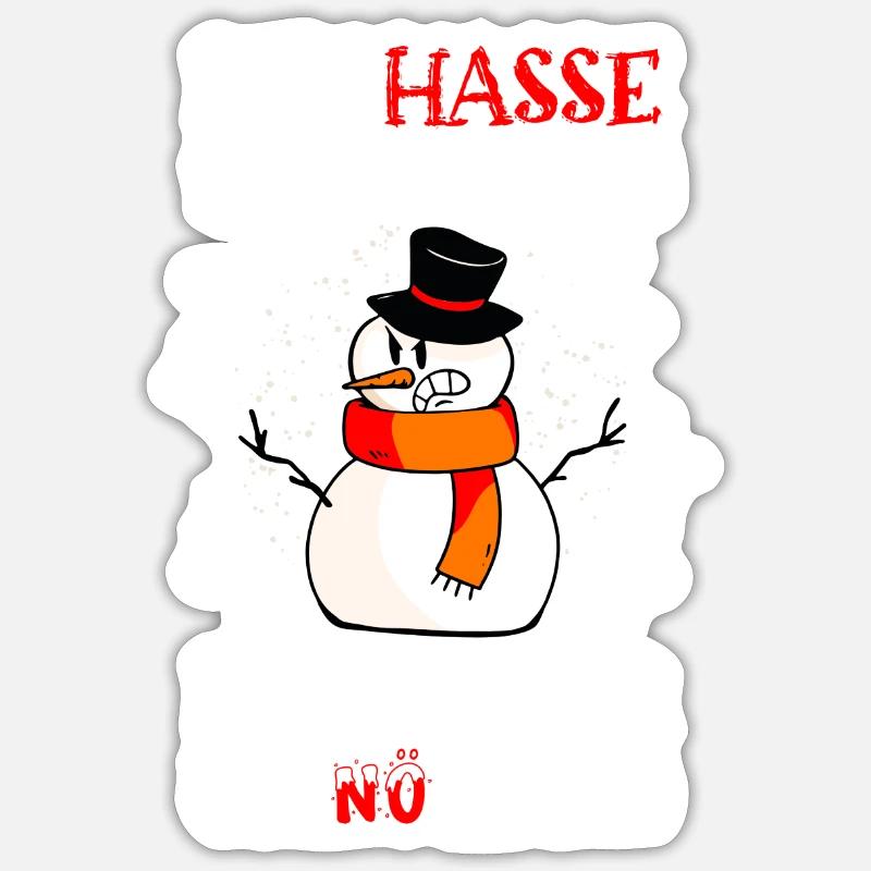 Ich hasse Weihnachten, Schnömann - Sticker Größe S (10 x 10 cm) - Mattweiß