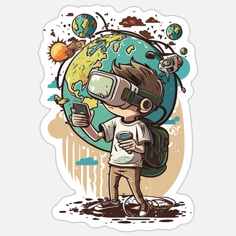 Virtual Visionary - Sticker size S (10 x 10 cm) - white matte