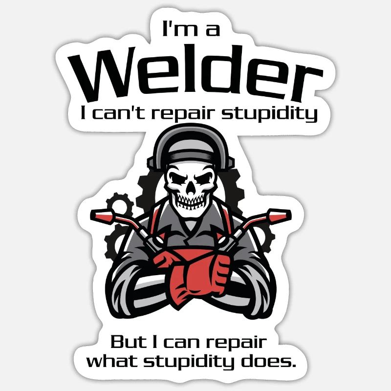 Der Beruf Schweißer - Sticker Größe S (10 x 10 cm) - Mattweiß