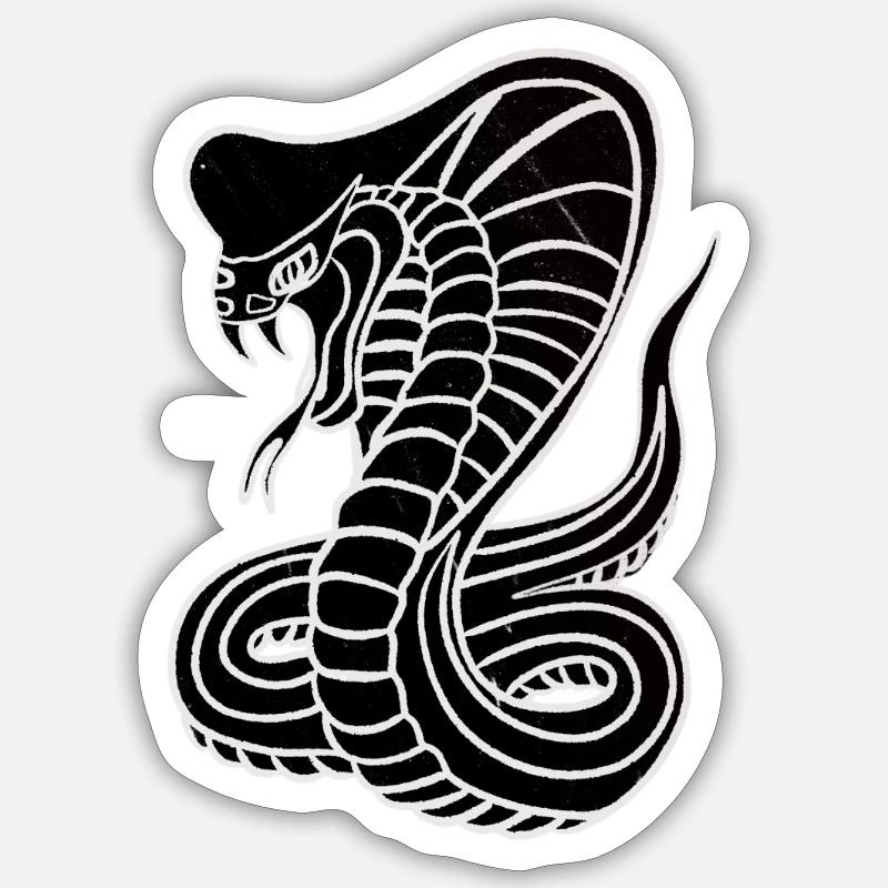 Cobra - Sticker taille S (10 x 10 cm) - blanc mat
