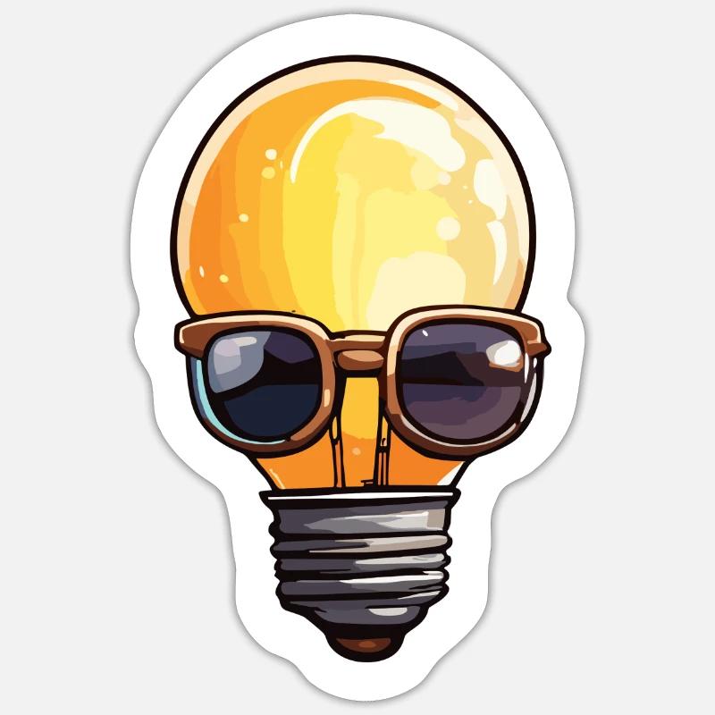 Bulb / Bulb / Brightness / Light Sticker size S (10 x 10 cm)
