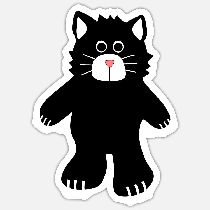 chat noir - Sticker Größe S (10 x 10 cm) - Mattweiß