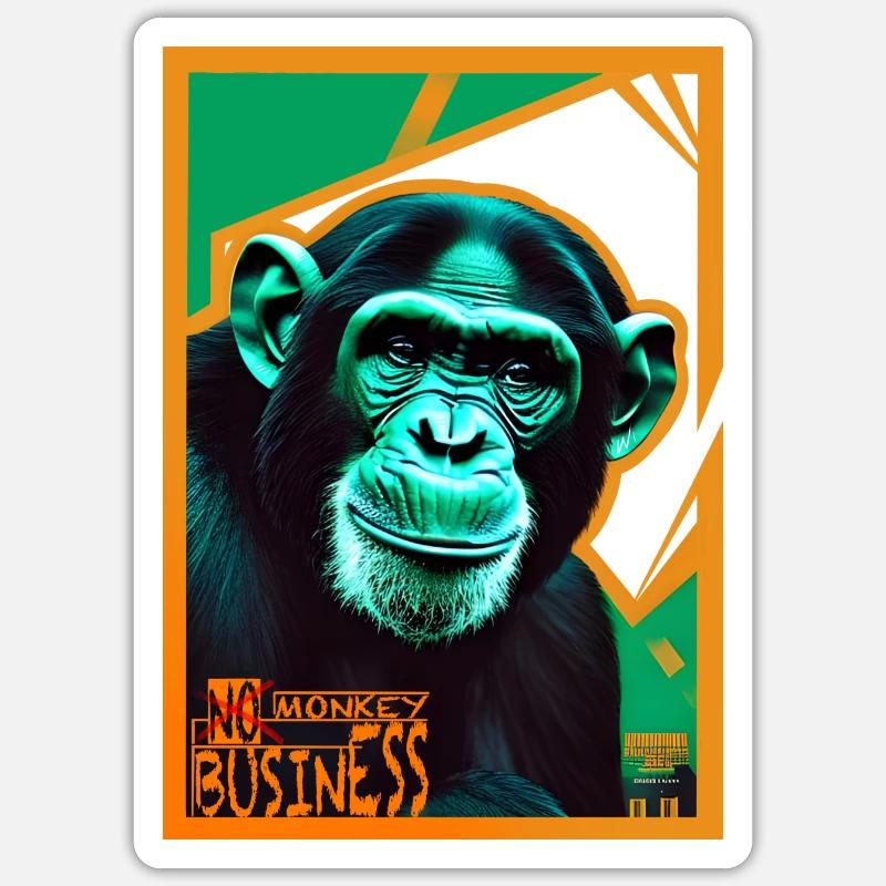 Affe - Sticker Größe S (10 x 10 cm) - Mattweiß