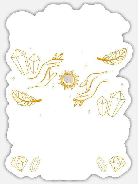 Kartenleger Zukunft Hellsehen Zeichen - Sticker Größe S (10 x 10 cm) - Mattweiß