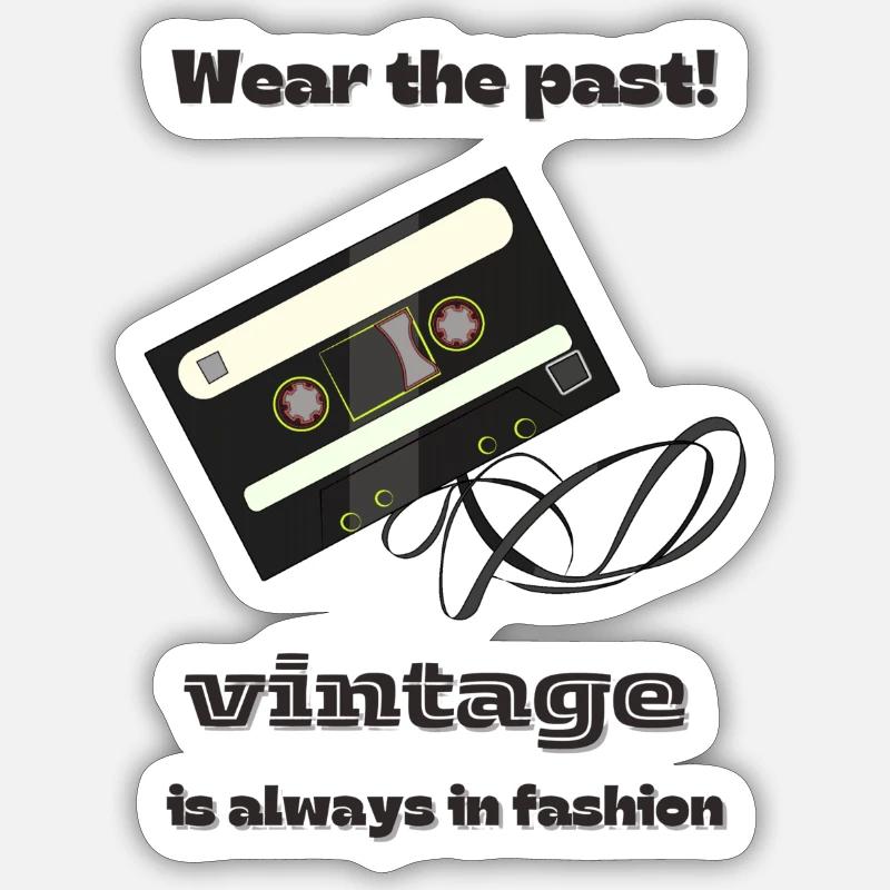 Cassettes vintage - Sticker taille S (10 x 10 cm) - blanc mat