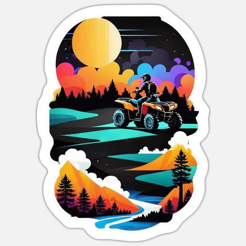 Quad & Offroad - Sticker Größe S (10 x 10 cm) - Mattweiß