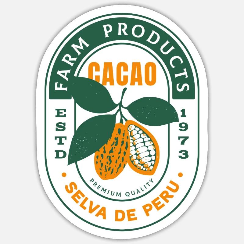 Peruvian Cacao - Sticker Größe S (10 x 10 cm) - Mattweiß