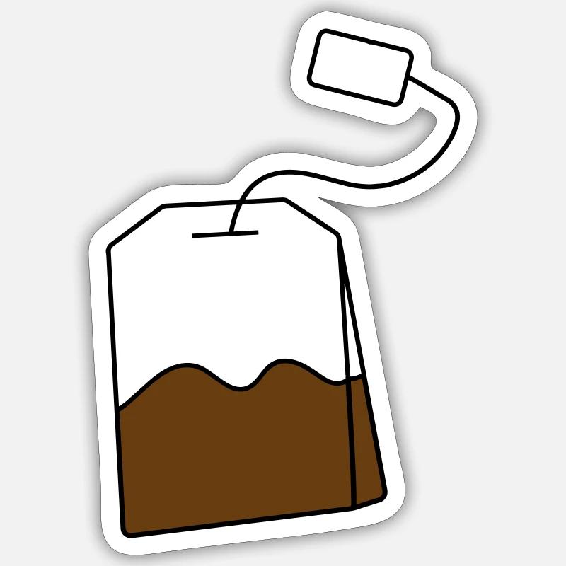Sachet de thé - Sticker taille S (10 x 10 cm) - blanc mat