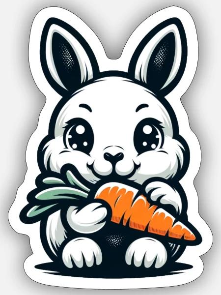 Die süße Häsin Helene - Sticker Größe S (10 x 10 cm) - Mattweiß