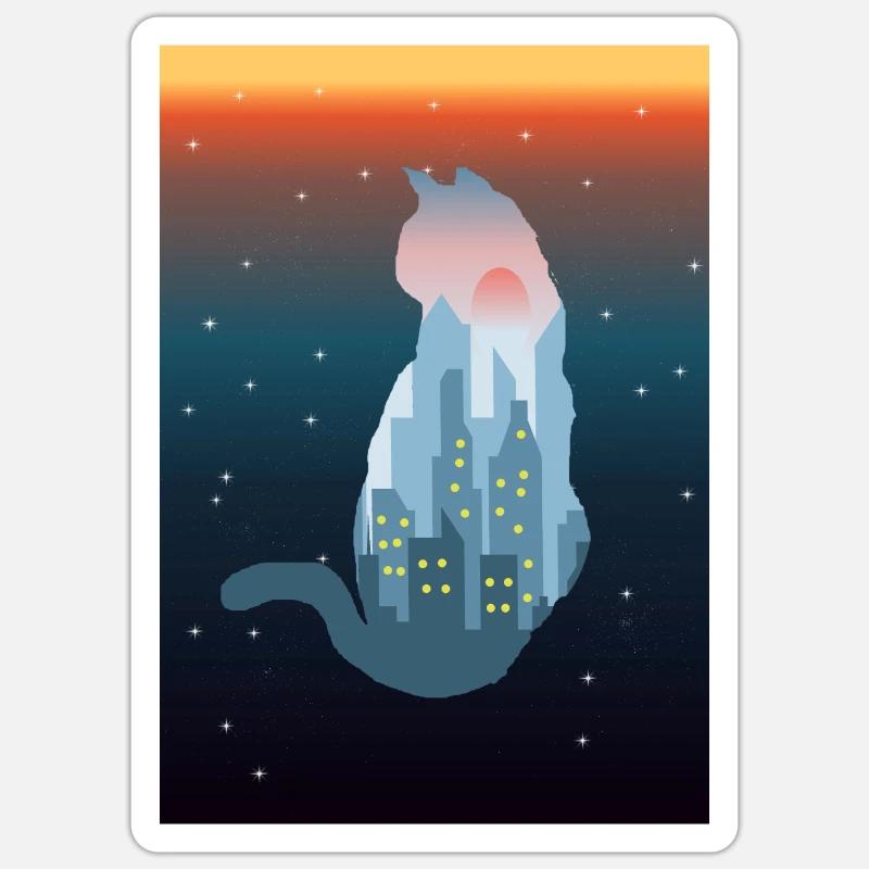 kitty - Sticker Größe S (10 x 10 cm) - Mattweiß