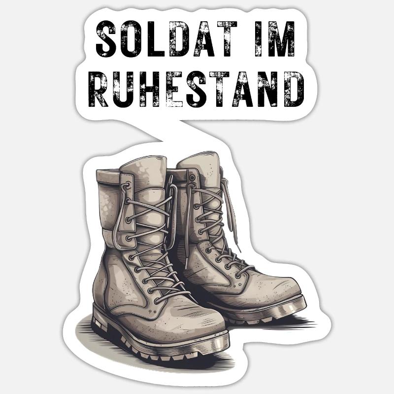 Soldat à la retraite - Sticker taille S (10 x 10 cm) - blanc mat