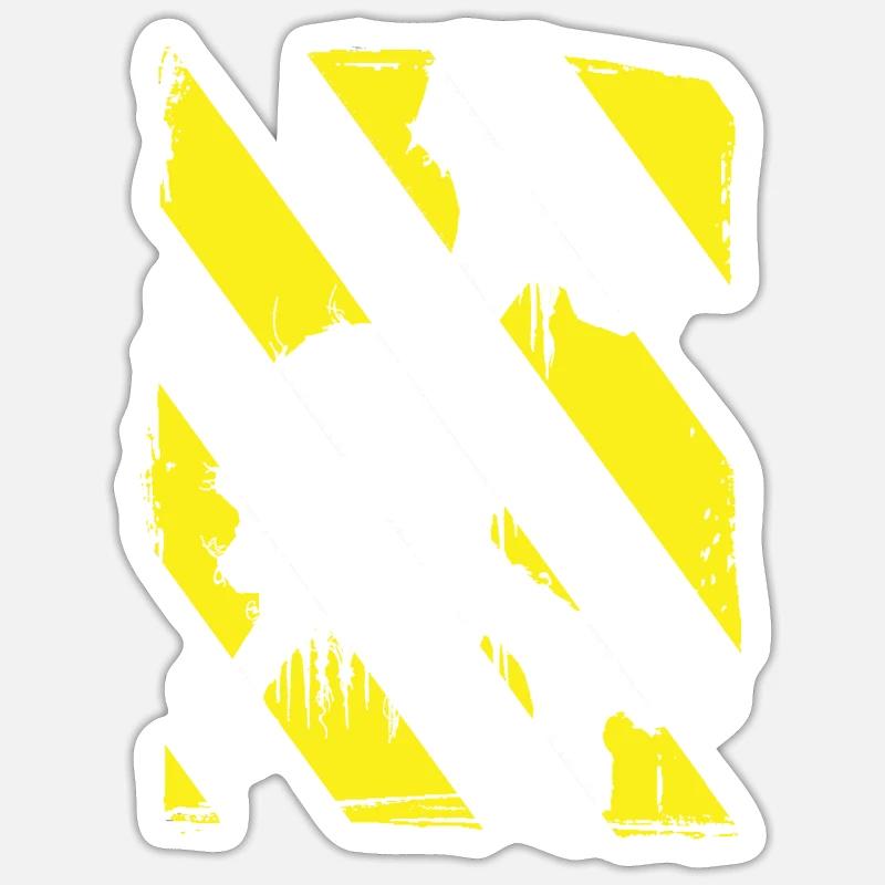 Crâne rayé - Sticker taille S (10 x 10 cm) - blanc mat