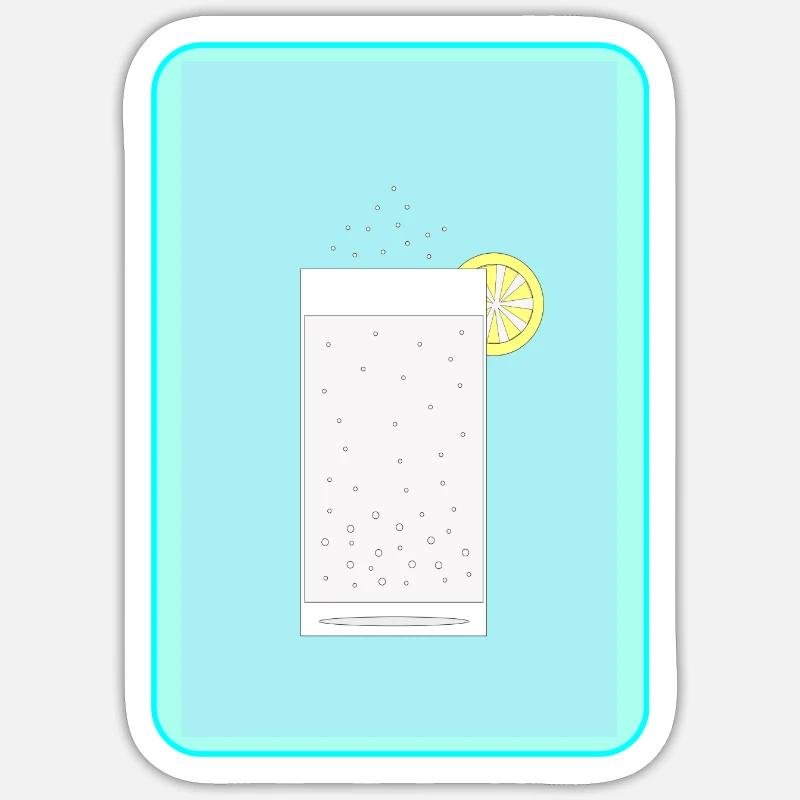 Eau minérale - Sticker taille S (10 x 10 cm) - blanc mat