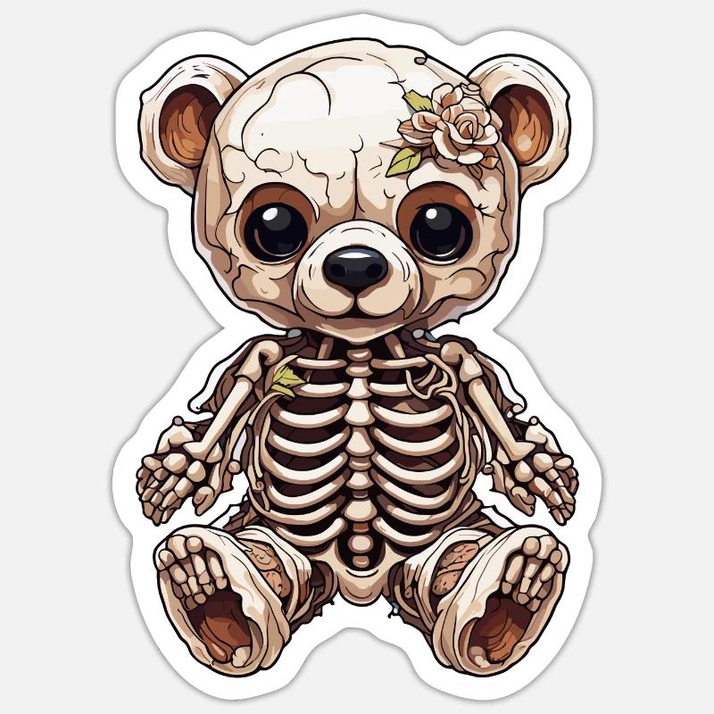 Teddybär / Kuscheltier / Stofftier / Geschenkidee - Sticker Größe S (10 x 10 cm) - Mattweiß