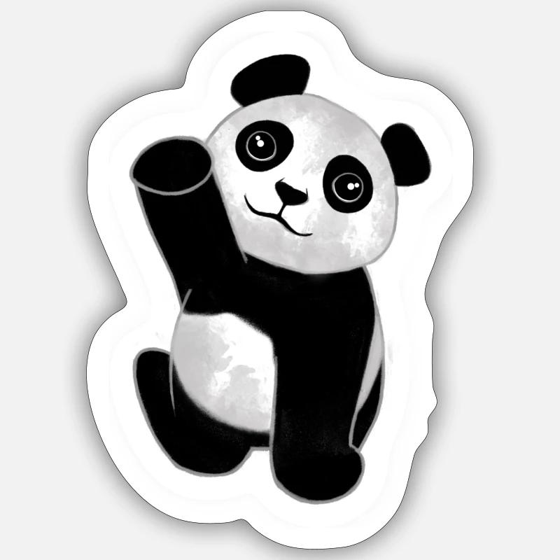 Panda - Sticker taille S (10 x 10 cm) - blanc mat